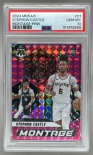 2698 Stephon Castle 2024 Panini Mosaic #21 Pink Mosaic Montage RC /149 PSA 10
