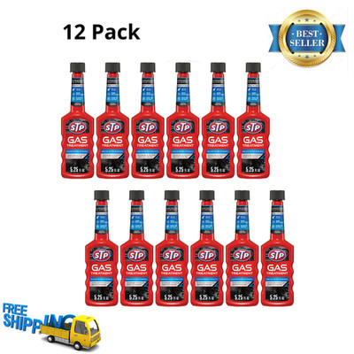 STP Super Concentrated Gas Treatment 5.25 fl oz, Fuel Additive Cleaner, 12 Pack