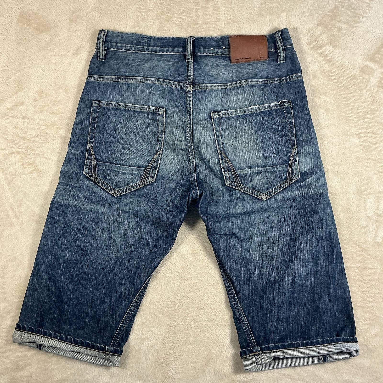 AllSaints Mens Denim Jean Shorts Blue W30 image 2