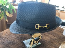 Unisex Fedora Hat with D Ring Snaffle Bit Embelishment Equestrian Cowgirl Cowboy