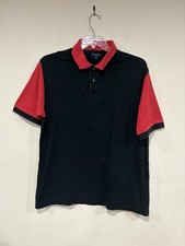 Vintage Burberry Golf Polo Shirt Men Size Large Black And Red