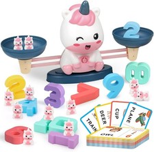 Unicorn Balance Math Game Toys, Kids Weighing Scale STEM Education Learning Cou