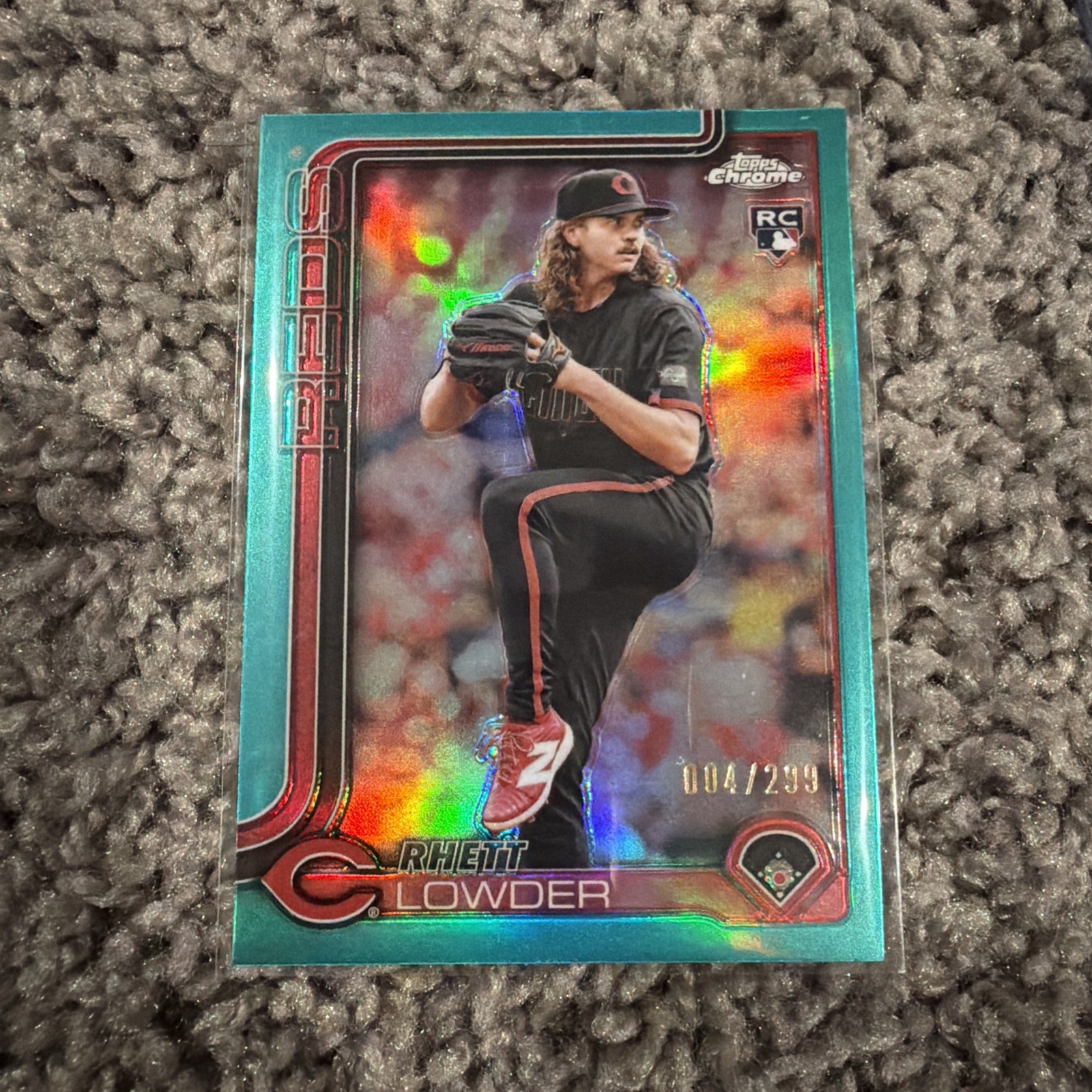 2025 Topps Chrome - Rhett Lowder #147 Teal Refractor /299 (RC)
