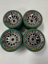 NOS Hyper Witch Doctor chrome core 62mm speed roller skating wheels blue 4 pack