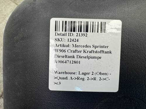 Mercedes Sprinter W906 Crafter Fuel Tank Diesel Tank Diesel Pump A9064712801 - Picture 6 of 6