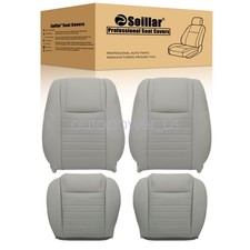 For 2005-2009 Ford Mustang Both Side Bottom Top Perf Leather Seat Cover Gray