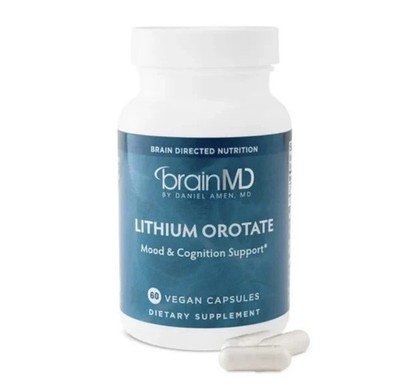 Brain MD Lithium Orotate 60 Capsules Exp 11/2028 New Sealed