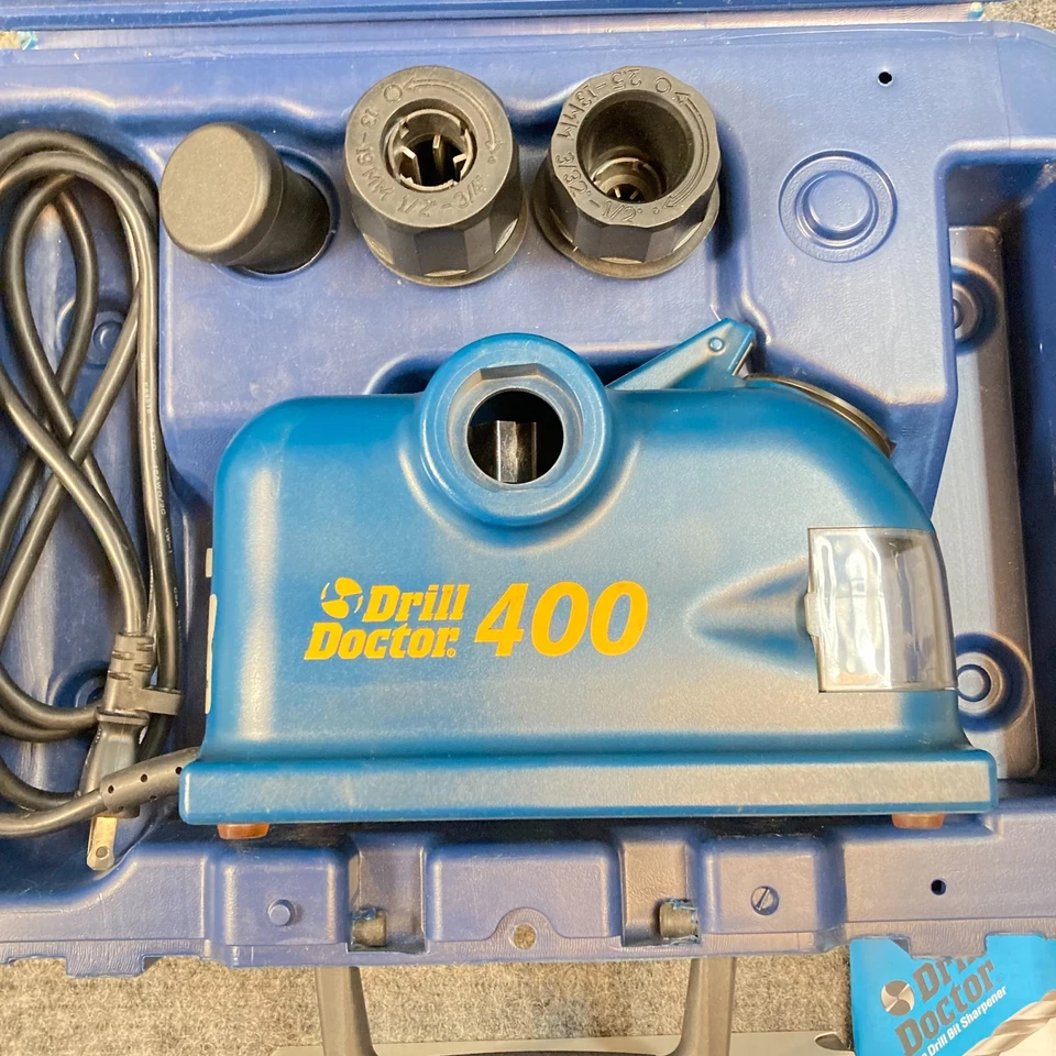 Afilador de brocas Drill Doctor Journeyman #400 con mandriles manual y estuche EE. UU. Foto 3 de 4