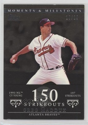 2007 Topps Moments & Milestones Black /29 Greg Maddux #15 HOF 4ib