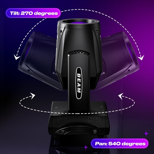 Mini 230W 7R Zoom Sharpy Beam LED Moving Head Light DMX 8+16Prism Stage Lighting - Picture 13 of 15