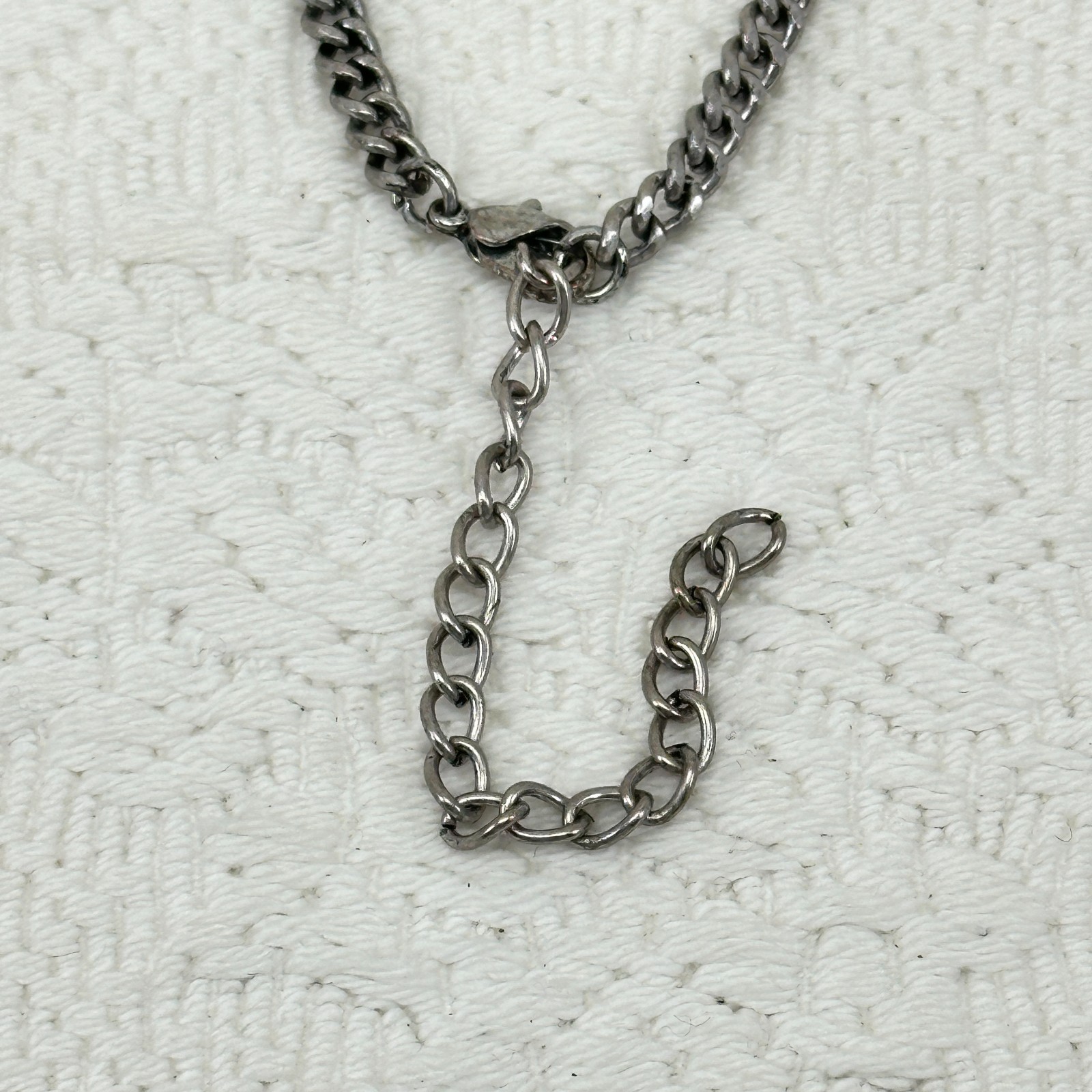 Necklace Geometric Silver Tone Angular Articulati… - image 5