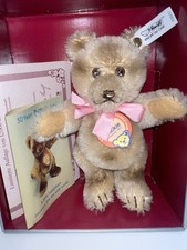 Vintage STEIFF Jackie 1953 Replica LE Genuine Mohair Teddy Bear COA New 1989 6"