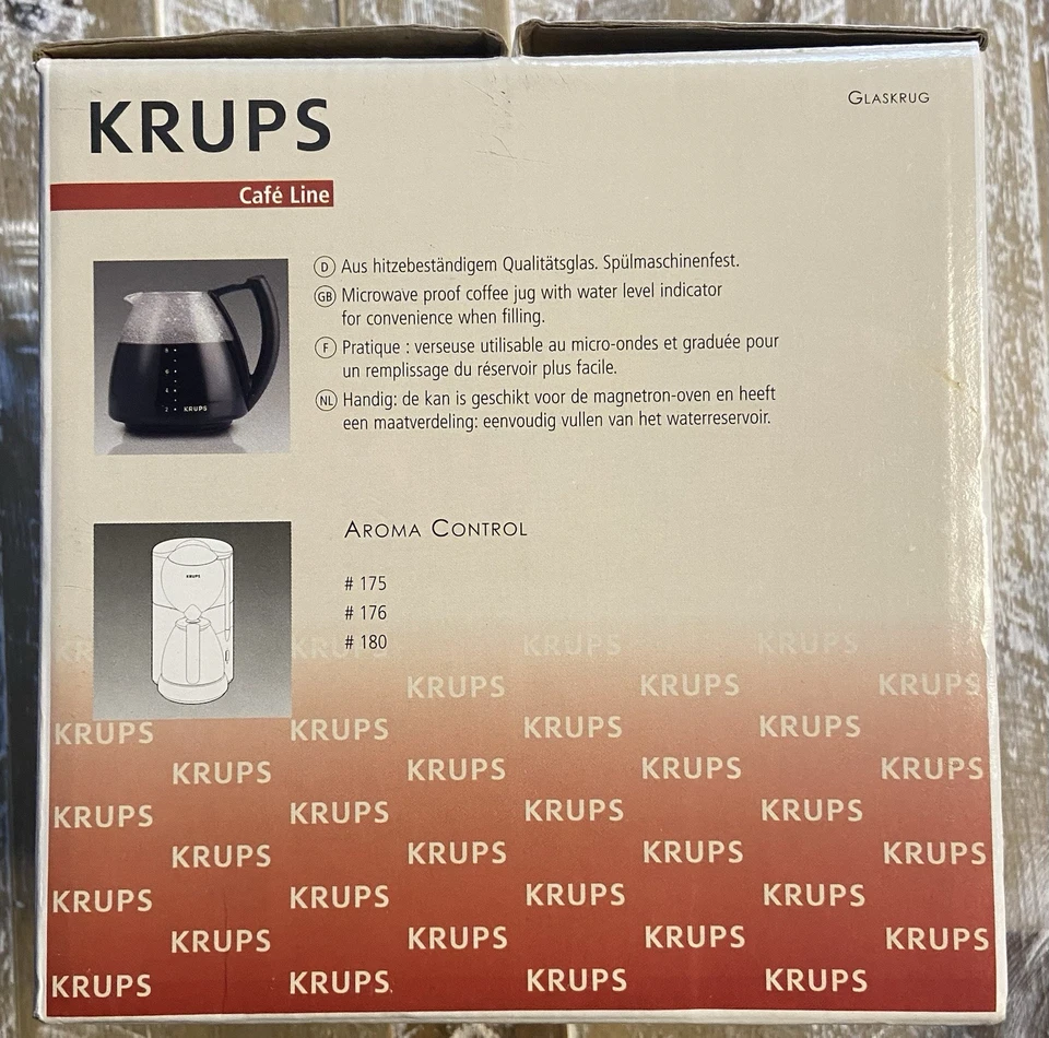 Krups Aroma 10 tazas jarra de café de vidrio de repuesto con tapa Foto 3 de 4