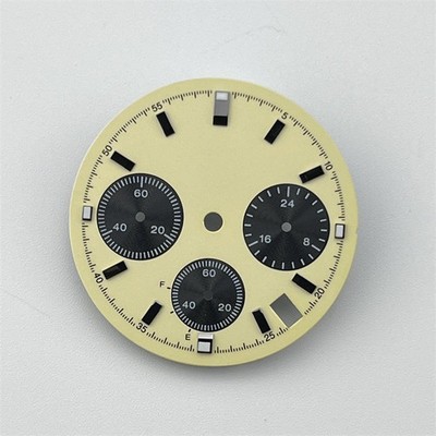 29.5mm Chronograph Dial 3 Sub-Dials Black Batons Fit Quartz Mod
