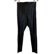 COMMANDO Perfect Control Faux Leather Leggings Pull On Women Large Black