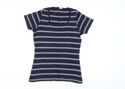 Cotton Traders Damen blau gestreiftes T-Shirt Größe 10