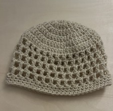 Adult Handmade Crochet Muslim Koofi Kufi Hat Cap Islamic Beanie Biker