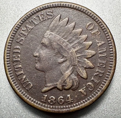 1864  COPPER NICKEL  INDIAN CENT    XF DETAILS   BETTER DATE  #1045