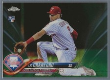 2018 Topps Chrome J.P. Crawford Green Wave Refractor Rookie Card 1/99 #61