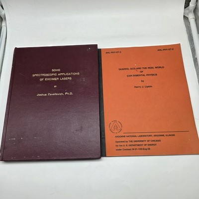 vtg 1980s Physics Research Lot Excimer Laser Thesis + QCD Argonne Lab Report