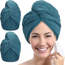 Microfiber Hair Towel Hairs Wrap: 2 Pack 10X26 Hair Dryer Towels for Women