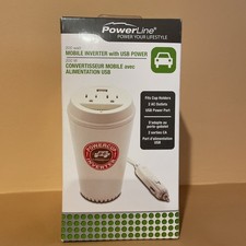 NEW PowerLine 200 watt Coffee Cup inverter mobile inverter w/usb power