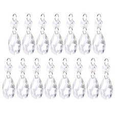 15 Pcs Hanging Glass Teardrop Parts Chandelier Crystal Prisms Pendant UK