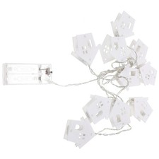 Battery Operated Cabin Shape Xmas Tree String Lights Wooden Light Decor