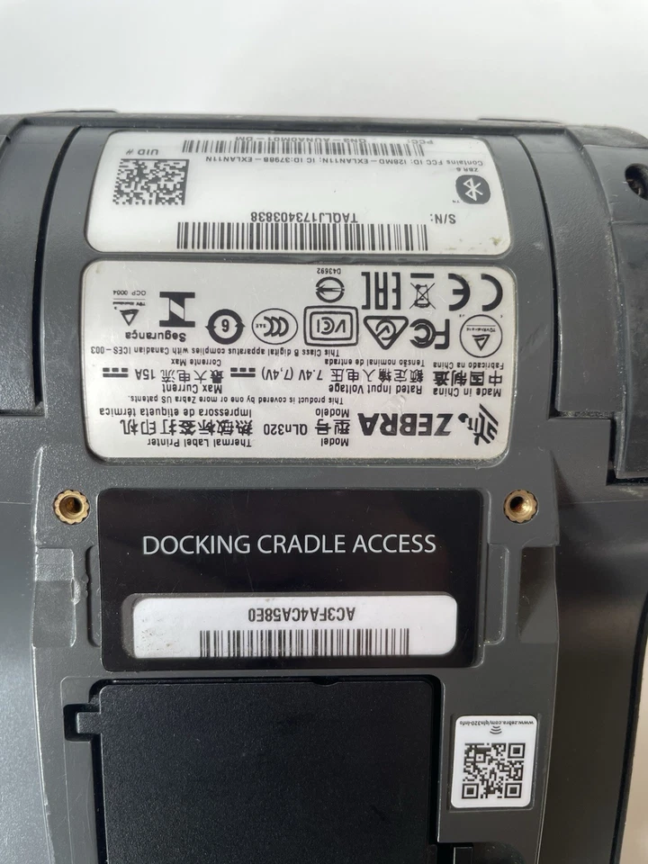 UNTESTED Zebra Qln320 Mobile Printer Qn3-aun10e01-w1 w/PS - Image 4 of 4