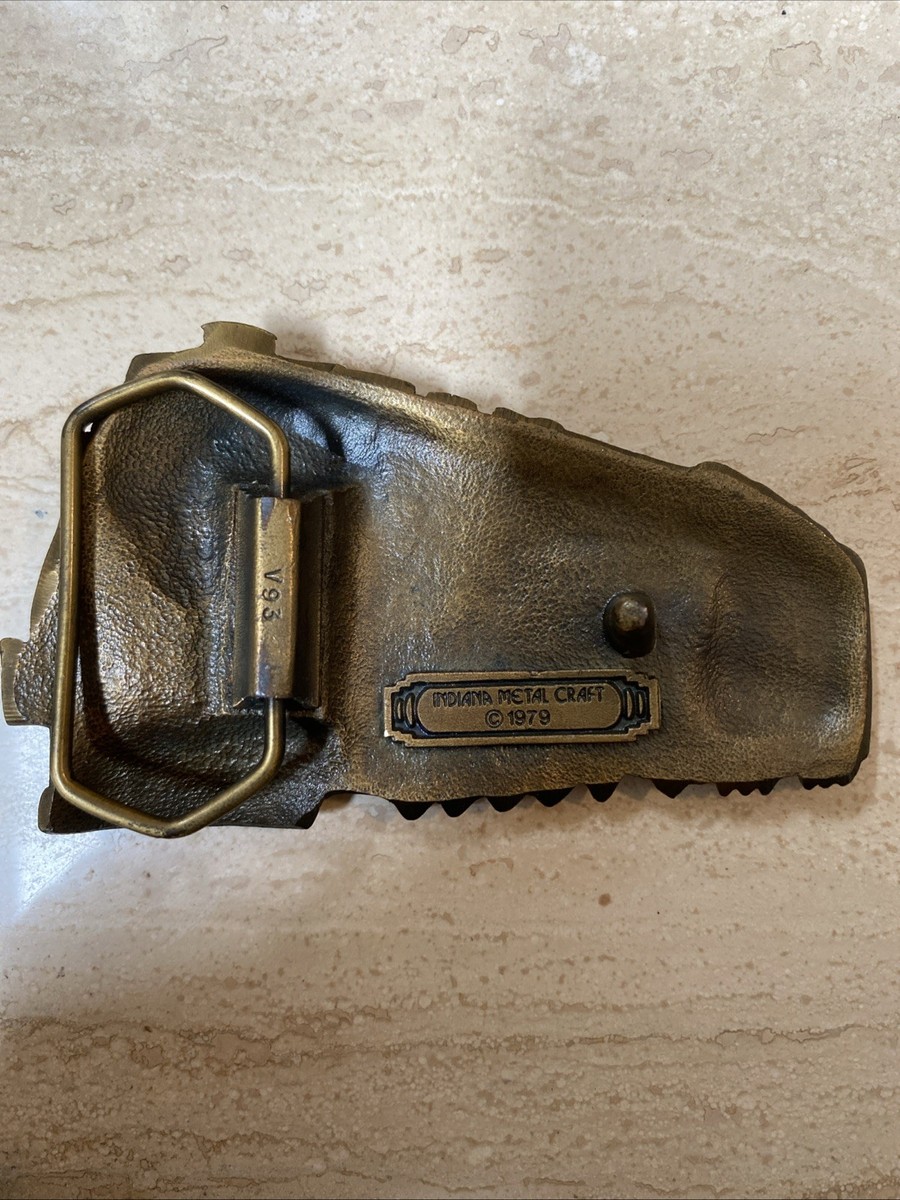 Vintage 1979 Indiana Metal Craft Train Engine Pewter Belt Buckle
