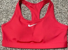 Nike Swoosh Dri Fit Sports Bra Stretch Lightly Padded Racerback Coral MEDIUM