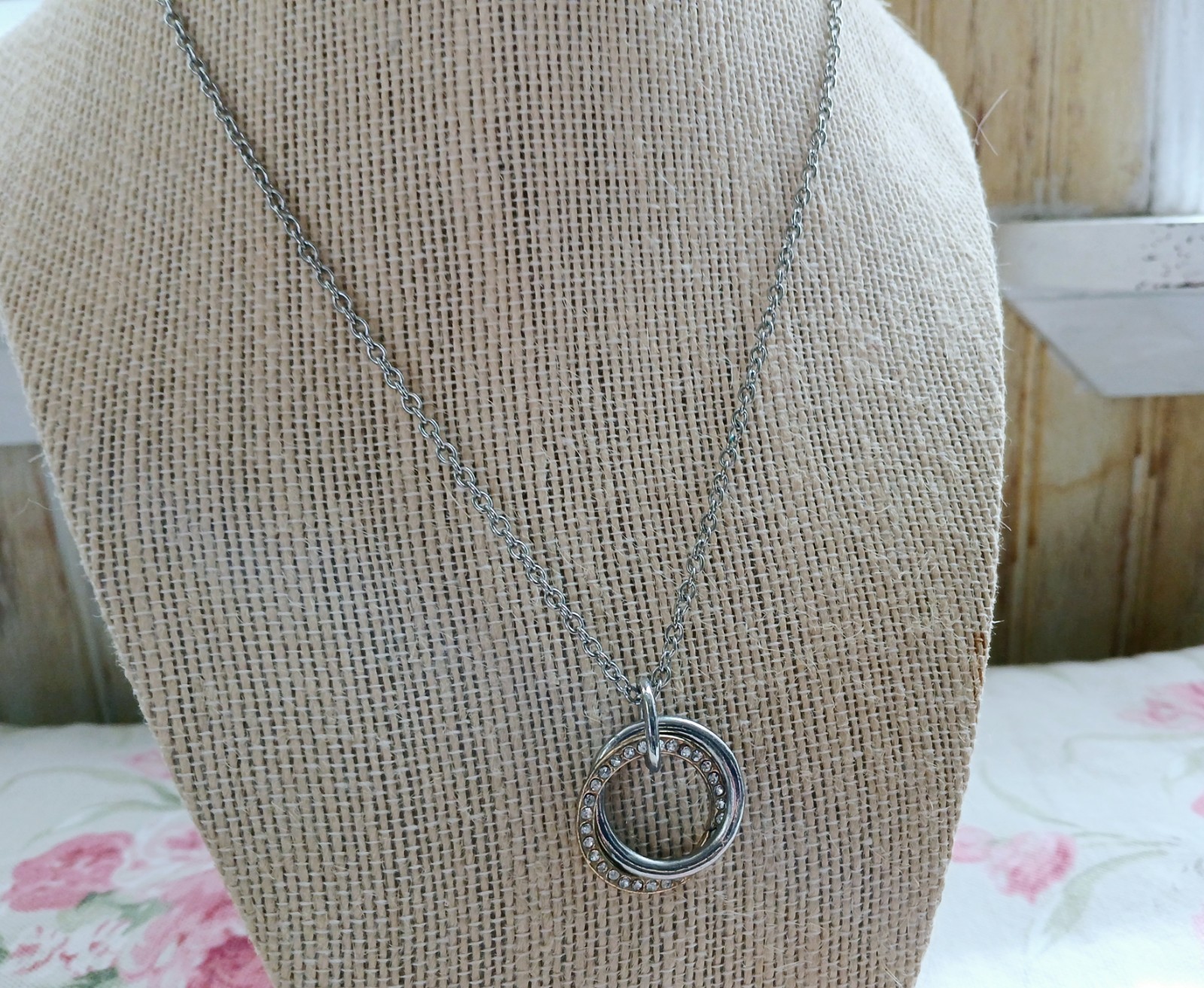 Shiny Double Circle Loop Infinity 2 Tone Rhinesto… - image 10