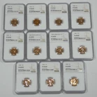 LOT x 11: 1955 - 1964 1C NGC PF 68 RD Wheat & Lincoln Memorial Pennies