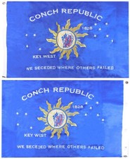 2x3 Conch Republic Key West We Seceded DOUBLE Sided Nylon Embroidered Flag