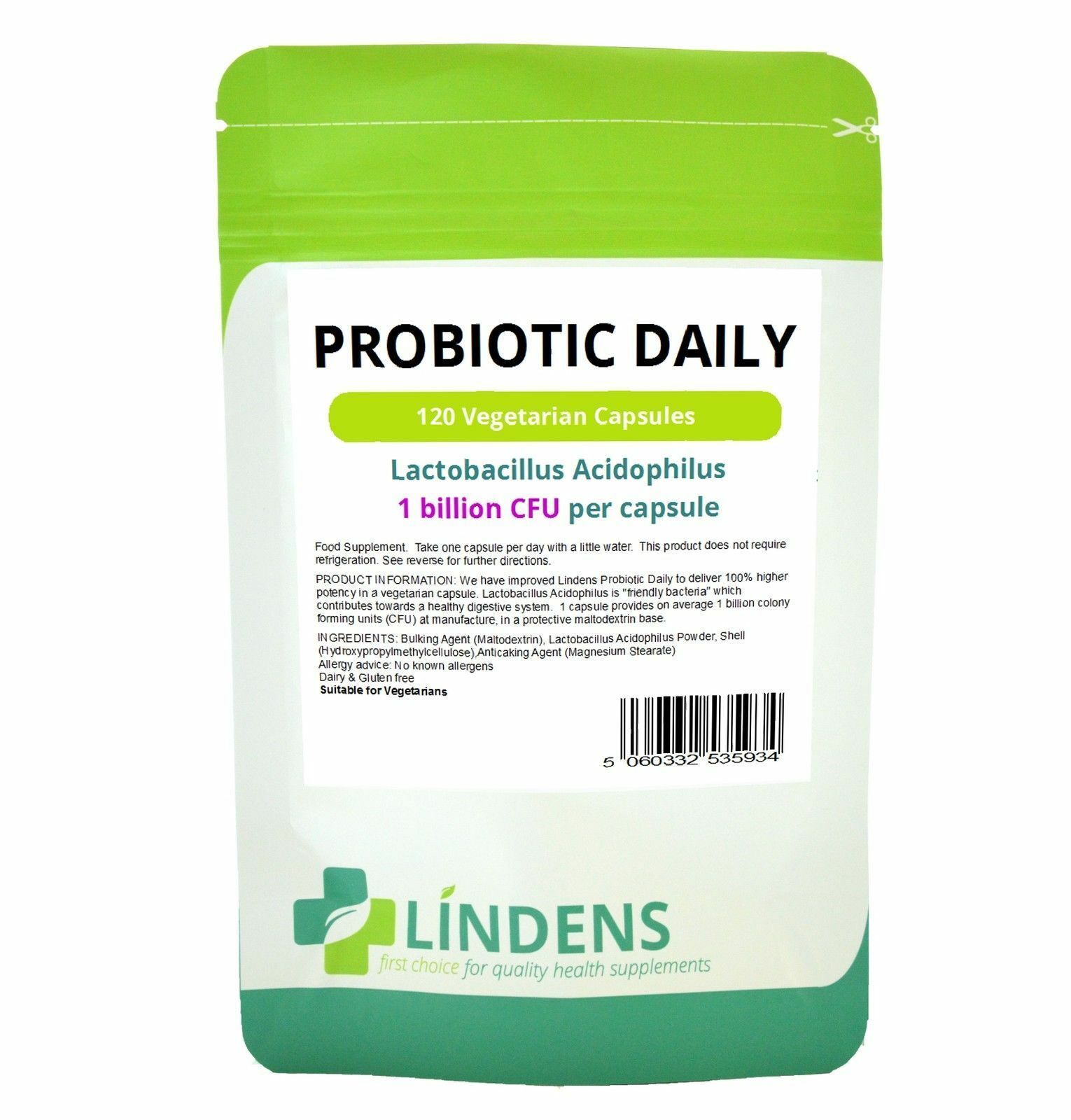 Probiotic Daily 1 Billion CFU X 120 Veg Caps Health Supplement