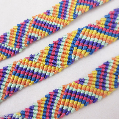 New Handmade DIY by Me! Womens Friendship Bracelet Band Multicolor Thread Yarn
