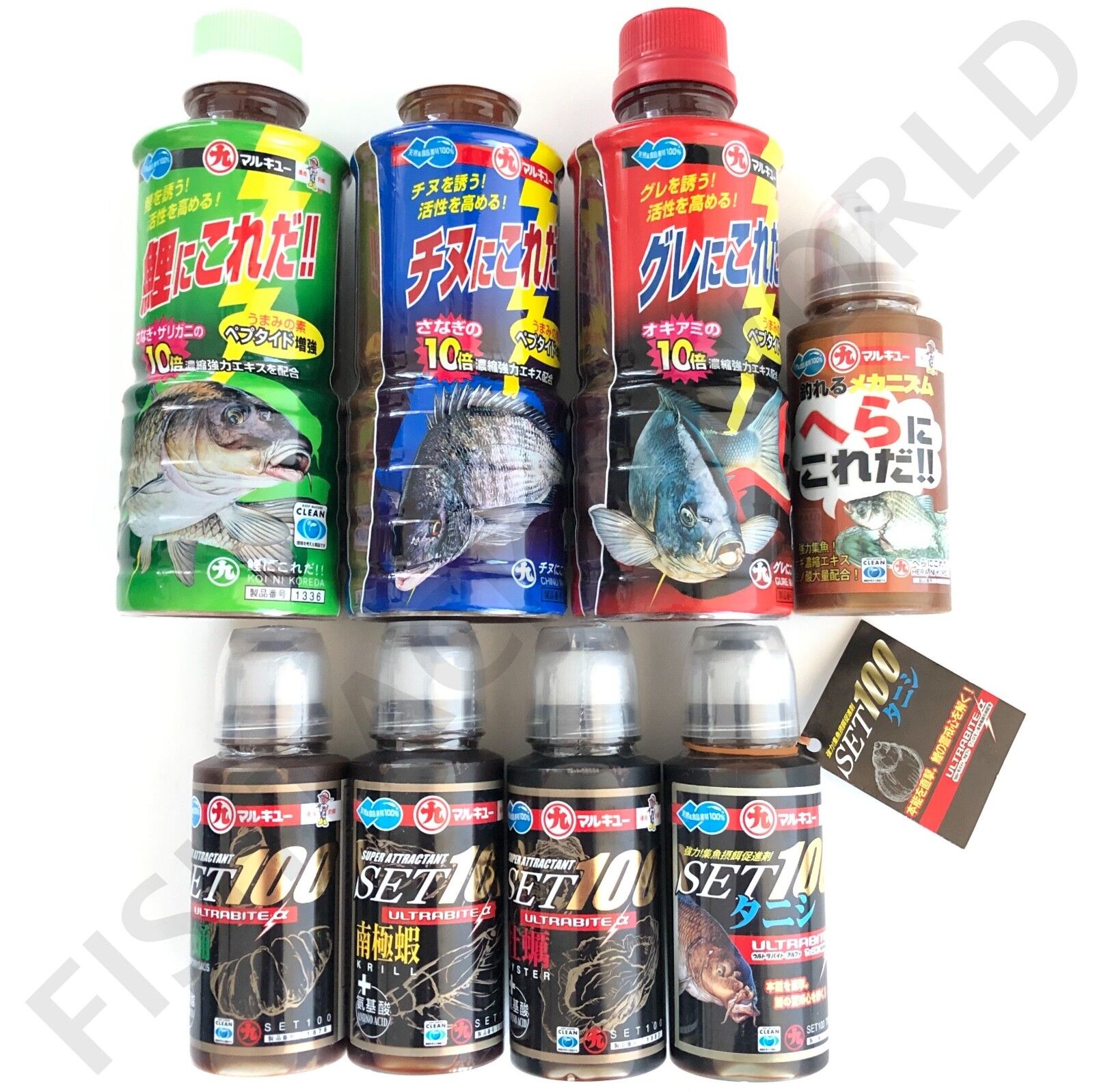 MARUKYU CARP & OCEAN BAIT LIQUID SCENT SET100 ULTRABITE & JDM