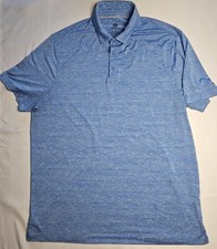 Mens Champion Heather Blue Short Sleeve Polyester Polo Shirt Size XL - EUC