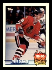 1990-91 Topps Hockey Team Scoring Leaders #1 Steve Larmer Blackhawks