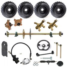 44" Go Kart Rear Axle Kit 10" Wheels Front Steering FOR Golf Cart Buggy bike ATV
