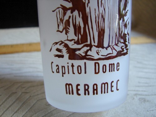 Vtg Hazel Atlas Frosted Glass Tumbler, 1950s MERAMEC CAVERNS Stanton Mo. - Picture 4 of 6