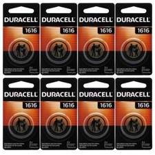 8 x 1616 Duracell Coin Cell Batteries - Lithium 3V - (CR1616, DL1616,ECR1616)