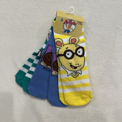 PRICE   3 Pack PBS Kids Arthur Socks-Gift Set Buster Brain Kids Socks Junior