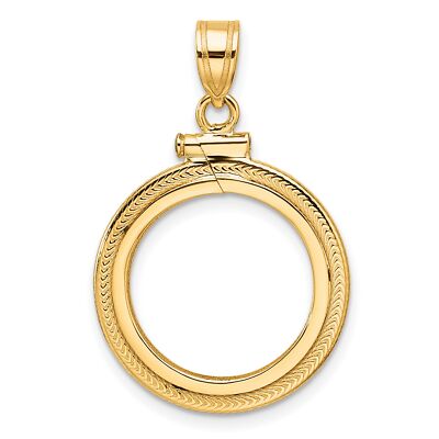 2008 $5 1/10 oz American Buffalo Screw Top Foxtail Chain Coin Bezel in 14k Gold