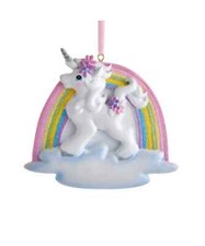 Unicorn Rainbow Ornament W8457    w