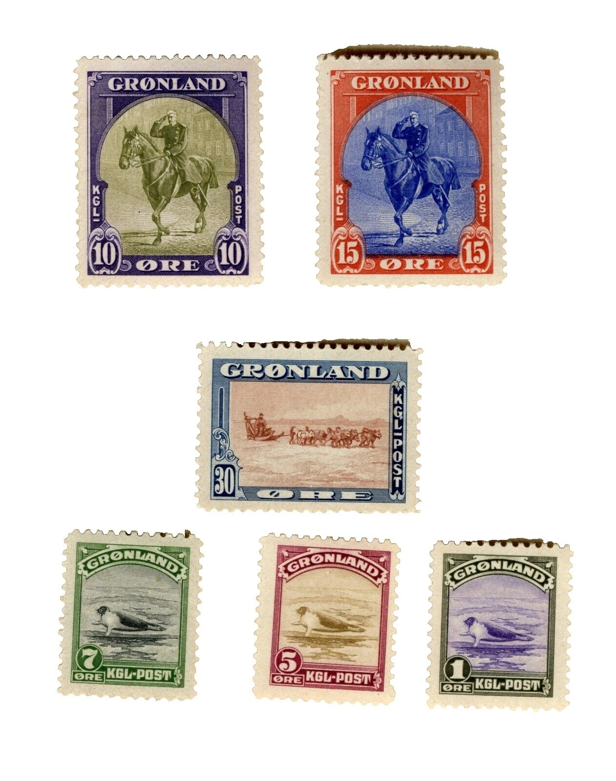 Lightly Hinged Individual Greenlandic Stamps