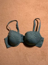 Aerie Sz 38D Olive Green Real Happy Demi Line Front Clasp Lace