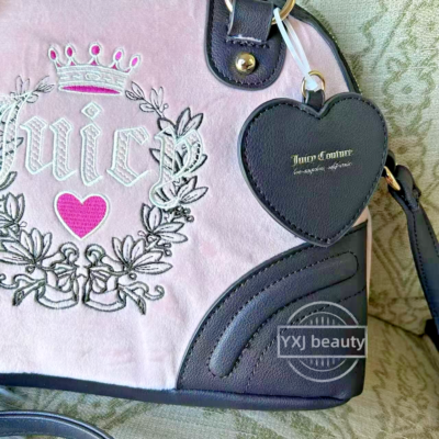 JUICY COUTURE Heritage Bowler Velour Crossbody Bag~New With