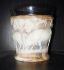 VINTAGE 1960'S INCOLAY STONE FIGURINE VASE CANDLE HOLDER BULL VICTORIAN DESIGN — photo 5