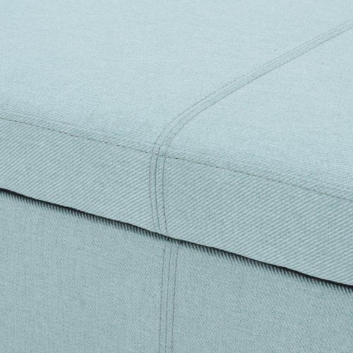 Noble House Armed Storage Bench 50" x 20.5" x 19.75" Fabric Backless Light Blue - Picture 5 of 10